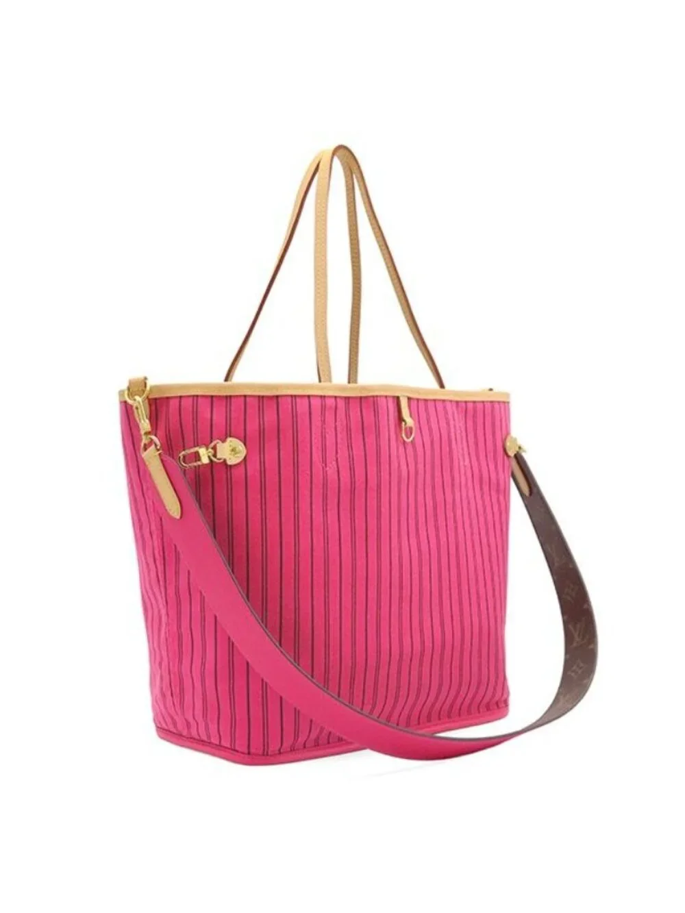 Louis Vuitton 2-Way Bag Neverfull Inside Out MM Canvas Monogram Rose Pondicherry